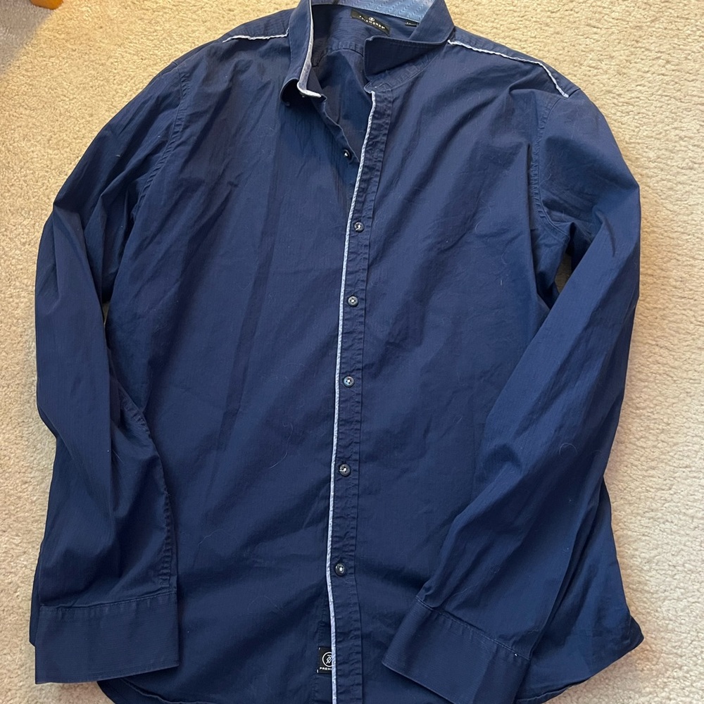 7 Diamonds Blue Button-Up Shirt